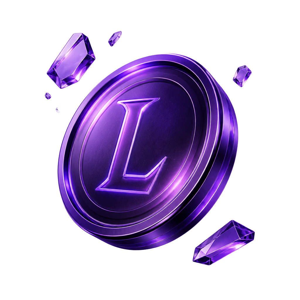Purple LumoCoin reward emblem